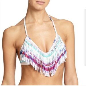L*Space Audrey Fringe Bikini Top Size XS